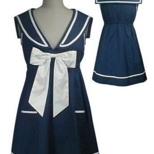 Vintage Women's Chic Star Sailor Dress Costume Small
